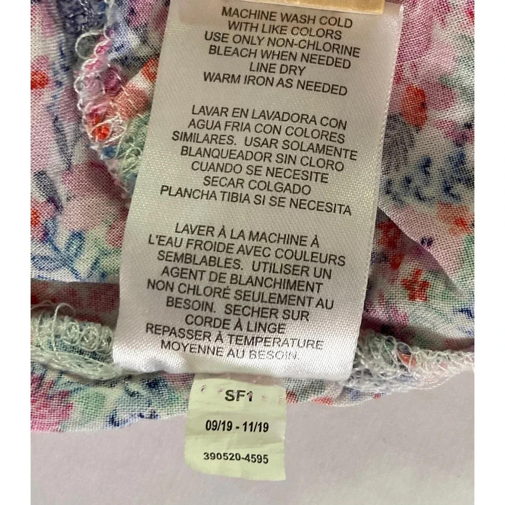 Picapino Girls Floral Off‎ The Shoulder Rayon Dress Pink Blue Size 10